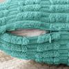 MIULEE Pack of 2 Christmas Red Corduroy Decorative Pillow Covers 18×18 Inch Soft Boho Striped Throw Pillow Covers Modern Farmhouse Home Decor for Sofa Living Room Couch Bed(Aqua Green)
