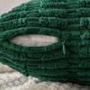 MIULEE Pack of 2 Christmas Red Corduroy Decorative Pillow Covers 18×18 Inch Soft Boho Striped Throw Pillow Covers Modern Farmhouse Home Decor for Sofa Living Room Couch Bed(Dark Green)