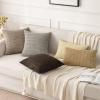 MIULEE Pack of 2 Christmas Red Corduroy Decorative Pillow Covers 18×18 Inch Soft Boho Striped Throw Pillow Covers Modern Farmhouse Home Decor for Sofa Living Room Couch Bed(Light Brown)