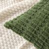 MIULEE Pack of 2 Christmas Red Corduroy Decorative Pillow Covers 18×18 Inch Soft Boho Striped Throw Pillow Covers Modern Farmhouse Home Decor for Sofa Living Room Couch Bed(Moss Green)