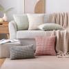 MIULEE Pack of 2 Christmas Red Corduroy Decorative Pillow Covers 18×18 Inch Soft Boho Striped Throw Pillow Covers Modern Farmhouse Home Decor for Sofa Living Room Couch Bed(Blush Pink)