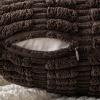 MIULEE Pack of 2 Christmas Red Corduroy Decorative Pillow Covers 18×18 Inch Soft Boho Striped Throw Pillow Covers Modern Farmhouse Home Decor for Sofa Living Room Couch Bed(Dark Brown)