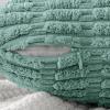 MIULEE Pack of 2 Christmas Red Corduroy Decorative Pillow Covers 18×18 Inch Soft Boho Striped Throw Pillow Covers Modern Farmhouse Home Decor for Sofa Living Room Couch Bed(Teal Green)