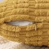 MIULEE Pack of 2 Christmas Red Corduroy Decorative Pillow Covers 18×18 Inch Soft Boho Striped Throw Pillow Covers Modern Farmhouse Home Decor for Sofa Living Room Couch Bed(Yellow)