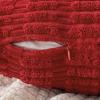 MIULEE Pack of 2 Christmas Red Corduroy Decorative Pillow Covers 18×18 Inch Soft Boho Striped Throw Pillow Covers Modern Farmhouse Home Decor for Sofa Living Room Couch Bed(Red)