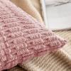 MIULEE Pack of 2 Christmas Red Corduroy Decorative Pillow Covers 18×18 Inch Soft Boho Striped Throw Pillow Covers Modern Farmhouse Home Decor for Sofa Living Room Couch Bed(Blush Pink)