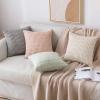 MIULEE Pack of 2 Christmas Red Corduroy Decorative Pillow Covers 18×18 Inch Soft Boho Striped Throw Pillow Covers Modern Farmhouse Home Decor for Sofa Living Room Couch Bed(Cream White)