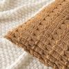 MIULEE Pack of 2 Christmas Red Corduroy Decorative Pillow Covers 18×18 Inch Soft Boho Striped Throw Pillow Covers Modern Farmhouse Home Decor for Sofa Living Room Couch Bed(Brown)