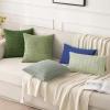 MIULEE Pack of 2 Christmas Red Corduroy Decorative Pillow Covers 18×18 Inch Soft Boho Striped Throw Pillow Covers Modern Farmhouse Home Decor for Sofa Living Room Couch Bed(Moss Green)