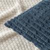 MIULEE Pack of 2 Christmas Red Corduroy Decorative Pillow Covers 18×18 Inch Soft Boho Striped Throw Pillow Covers Modern Farmhouse Home Decor for Sofa Living Room Couch Bed(Blue)