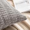 MIULEE Pack of 2 Christmas Red Corduroy Decorative Pillow Covers 18×18 Inch Soft Boho Striped Throw Pillow Covers Modern Farmhouse Home Decor for Sofa Living Room Couch Bed(Light Grey)