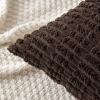 MIULEE Pack of 2 Christmas Red Corduroy Decorative Pillow Covers 18×18 Inch Soft Boho Striped Throw Pillow Covers Modern Farmhouse Home Decor for Sofa Living Room Couch Bed(Dark Brown)