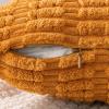 MIULEE Pack of 2 Christmas Red Corduroy Decorative Pillow Covers 18×18 Inch Soft Boho Striped Throw Pillow Covers Modern Farmhouse Home Decor for Sofa Living Room Couch Bed(Burnt Orange)