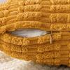 MIULEE Pack of 2 Christmas Red Corduroy Decorative Pillow Covers 18×18 Inch Soft Boho Striped Throw Pillow Covers Modern Farmhouse Home Decor for Sofa Living Room Couch Bed(Gold Yellow)
