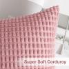 MIULEE Pack of 2 Corduroy Soft Soild Decorative Square Throw Pillow Covers Set Cushion Case for Sofa Bedroom Car 12×20 Inch Inch 30 x 50 cm(Blush Pink)