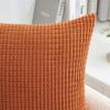 MIULEE Pack of 2 Corduroy Soft Soild Decorative Square Throw Pillow Covers Set Cushion Case for Sofa Bedroom Car 12×20 Inch Inch 30 x 50 cm(Burnt Orange)