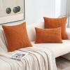 MIULEE Pack of 2 Corduroy Soft Soild Decorative Square Throw Pillow Covers Set Cushion Case for Sofa Bedroom Car 12×20 Inch Inch 30 x 50 cm(Burnt Orange)