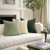 MIULEE Pack of 2 Corduroy Soft Soild Decorative Square Throw Pillow Covers Set Cushion Case for Sofa Bedroom Car 12×20 Inch Inch 30 x 50 cm(Dark Green)
