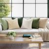 MIULEE Pack of 2 Corduroy Soft Soild Decorative Square Throw Pillow Covers Set Cushion Case for Sofa Bedroom Car 12×20 Inch Inch 30 x 50 cm(Dark Green)