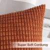 MIULEE Pack of 2 Corduroy Soft Soild Decorative Square Throw Pillow Covers Set Cushion Case for Sofa Bedroom Car 12×20 Inch Inch 30 x 50 cm(Dark Rust)