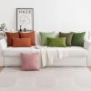 MIULEE Pack of 2 Corduroy Soft Soild Decorative Square Throw Pillow Covers Set Cushion Case for Sofa Bedroom Car 12×20 Inch Inch 30 x 50 cm(Light Green)
