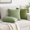 MIULEE Pack of 2 Corduroy Soft Soild Decorative Square Throw Pillow Covers Set Cushion Case for Sofa Bedroom Car 12×20 Inch Inch 30 x 50 cm(Light Green)