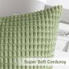 MIULEE Pack of 2 Corduroy Soft Soild Decorative Square Throw Pillow Covers Set Cushion Case for Sofa Bedroom Car 12×20 Inch Inch 30 x 50 cm(Light Green)