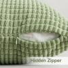 MIULEE Pack of 2 Corduroy Soft Soild Decorative Square Throw Pillow Covers Set Cushion Case for Sofa Bedroom Car 12×20 Inch Inch 30 x 50 cm(Light Green)