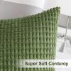 MIULEE Pack of 2 Corduroy Soft Soild Decorative Square Throw Pillow Covers Set Cushion Case for Sofa Bedroom Car 12×20 Inch Inch 30 x 50 cm(Moss Green)