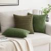 MIULEE Pack of 2 Corduroy Soft Soild Decorative Square Throw Pillow Covers Set Cushion Case for Sofa Bedroom Car 12×20 Inch Inch 30 x 50 cm(Moss Green)