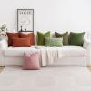 MIULEE Pack of 2 Corduroy Soft Soild Decorative Square Throw Pillow Covers Set Cushion Case for Sofa Bedroom Car 12×20 Inch Inch 30 x 50 cm(Moss Green)