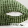 MIULEE Pack of 2 Corduroy Soft Soild Decorative Square Throw Pillow Covers Set Cushion Case for Sofa Bedroom Car 12×20 Inch Inch 30 x 50 cm(Moss Green)
