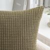MIULEE Pack of 2 Corduroy Soft Soild Decorative Square Throw Pillow Covers Set Cushion Case for Sofa Bedroom Car 12×20 Inch Inch 30 x 50 cm(Olive Green)