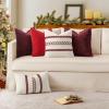 MIULEE Pack of 2 Couch Throw Pillow Covers 18×18 Inch Coastal Aqua Blue Farmhouse Decorative Pillow Covers with Stitched Edge Soft Chenille Solid Dyed Spring Pillow Covers for Sofa Bed Living Room(Burgundy Red)