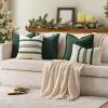 MIULEE Pack of 2 Couch Throw Pillow Covers 18×18 Inch Coastal Aqua Blue Farmhouse Decorative Pillow Covers with Stitched Edge Soft Chenille Solid Dyed Spring Pillow Covers for Sofa Bed Living Room(Dark Green)
