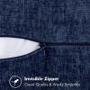 MIULEE Pack of 2 Couch Throw Pillow Covers 18×18 Inch Coastal Aqua Blue Farmhouse Decorative Pillow Covers with Stitched Edge Soft Chenille Solid Dyed Spring Pillow Covers for Sofa Bed Living Room(Navy Blue)