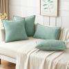 MIULEE Pack of 2 Couch Throw Pillow Covers 18×18 Inch Coastal Aqua Blue Farmhouse Decorative Pillow Covers with Stitched Edge Soft Chenille Solid Dyed Spring Pillow Covers for Sofa Bed Living Room(Aqua Green)