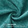 MIULEE Pack of 2 Couch Throw Pillow Covers 18×18 Inch Dark Teal Farmhouse Decorative Pillow Covers with Stitched Edge Soft Chenille Solid Dyed Spring Pillow Covers for Sofa Bed Living Room(Teal)