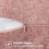 MIULEE Pack of 2 Couch Throw Pillow Covers 18×18 Inch Dark Teal Farmhouse Decorative Pillow Covers with Stitched Edge Soft Chenille Solid Dyed Spring Pillow Covers for Sofa Bed Living Room(Blush Pink)