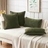 MIULEE Pack of 2 Couch Throw Pillow Covers 18×18 Inch Dark Teal Farmhouse Decorative Pillow Covers with Stitched Edge Soft Chenille Solid Dyed Spring Pillow Covers for Sofa Bed Living Room(Olive Green)