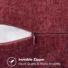 MIULEE Pack of 2 Couch Throw Pillow Covers 18×18 Inch Dark Teal Farmhouse Decorative Pillow Covers with Stitched Edge Soft Chenille Solid Dyed Spring Pillow Covers for Sofa Bed Living Room(Burgundy Red)