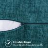 MIULEE Pack of 2 Couch Throw Pillow Covers 18×18 Inch Dark Teal Farmhouse Decorative Pillow Covers with Stitched Edge Soft Chenille Solid Dyed Spring Pillow Covers for Sofa Bed Living Room(Dark Teal)