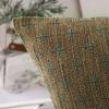 MIULEE Pack of 2 Decorative Burlap Linen Euro Sham Throw Pillow Covers for Sofa Couch Bed 24×24 Inch Modern Farmhouse Vintage Pillowcases Rustic Woven Textured Cushion Cover Blue(Coffee)