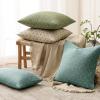 MIULEE Pack of 2 Decorative Burlap Linen Euro Sham Throw Pillow Covers for Sofa Couch Bed 24×24 Inch Modern Farmhouse Vintage Pillowcases Rustic Woven Textured Cushion Cover Blue(Azure)