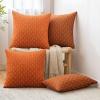 MIULEE Pack of 2 Decorative Burlap Linen Euro Sham Throw Pillow Covers for Sofa Couch Bed 24×24 Inch Modern Farmhouse Vintage Pillowcases Rustic Woven Textured Cushion Cover Blue(Burnt Orange)