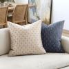 MIULEE Pack of 2 Decorative Burlap Linen Euro Sham Throw Pillow Covers for Sofa Couch Bed 24×24 Inch Modern Farmhouse Vintage Pillowcases Rustic Woven Textured Cushion Cover Blue(Blue)