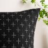 MIULEE Pack of 2 Decorative Burlap Linen Euro Sham Throw Pillow Covers for Sofa Couch Bed 24×24 Inch Modern Farmhouse Vintage Pillowcases Rustic Woven Textured Cushion Cover Blue(Black)
