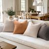 MIULEE Pack of 2 Decorative Burlap Linen Euro Sham Throw Pillow Covers for Sofa Couch Bed 24×24 Inch Modern Farmhouse Vintage Pillowcases Rustic Woven Textured Cushion Cover Blue(Brick)
