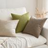 MIULEE Pack of 2 Decorative Farmhouse Linen Pillow Covers Rustic Boho Accent Outdoor Couch Throw Pillow Covers for Cushion Bed Sofa Living Room Home Decor 18×18 Inch Ivory(Brown)