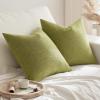 MIULEE Pack of 2 Decorative Farmhouse Linen Pillow Covers Rustic Boho Accent Outdoor Couch Throw Pillow Covers for Cushion Bed Sofa Living Room Home Decor 18×18 Inch Ivory(Sage Green)